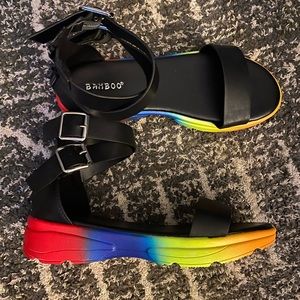 Rainbow Sole Platform Sandals